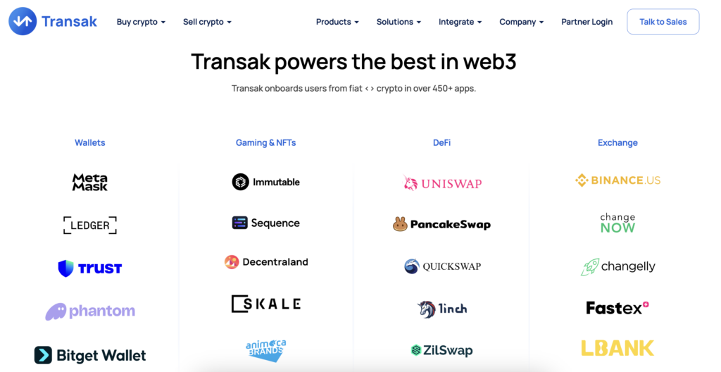 Transak powers the best in web3