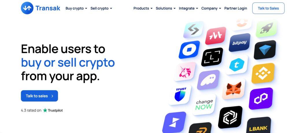 Transak website screenshot